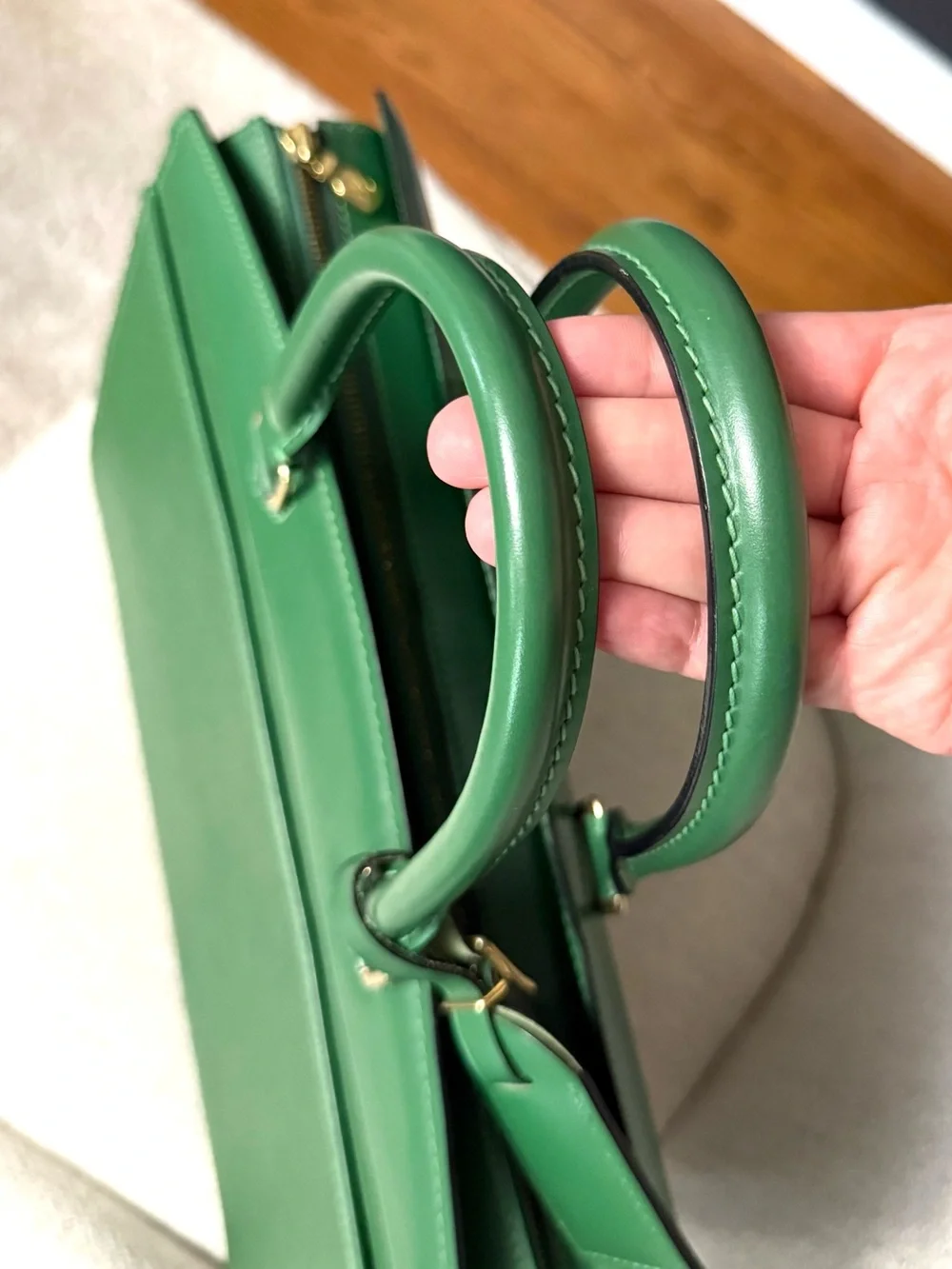 Authentic Louis Vuitton Riviera tote bag green Epi leather M48184 LV